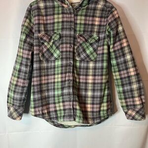 Boston Traders Plaid Fleece lined Hooded Flannel